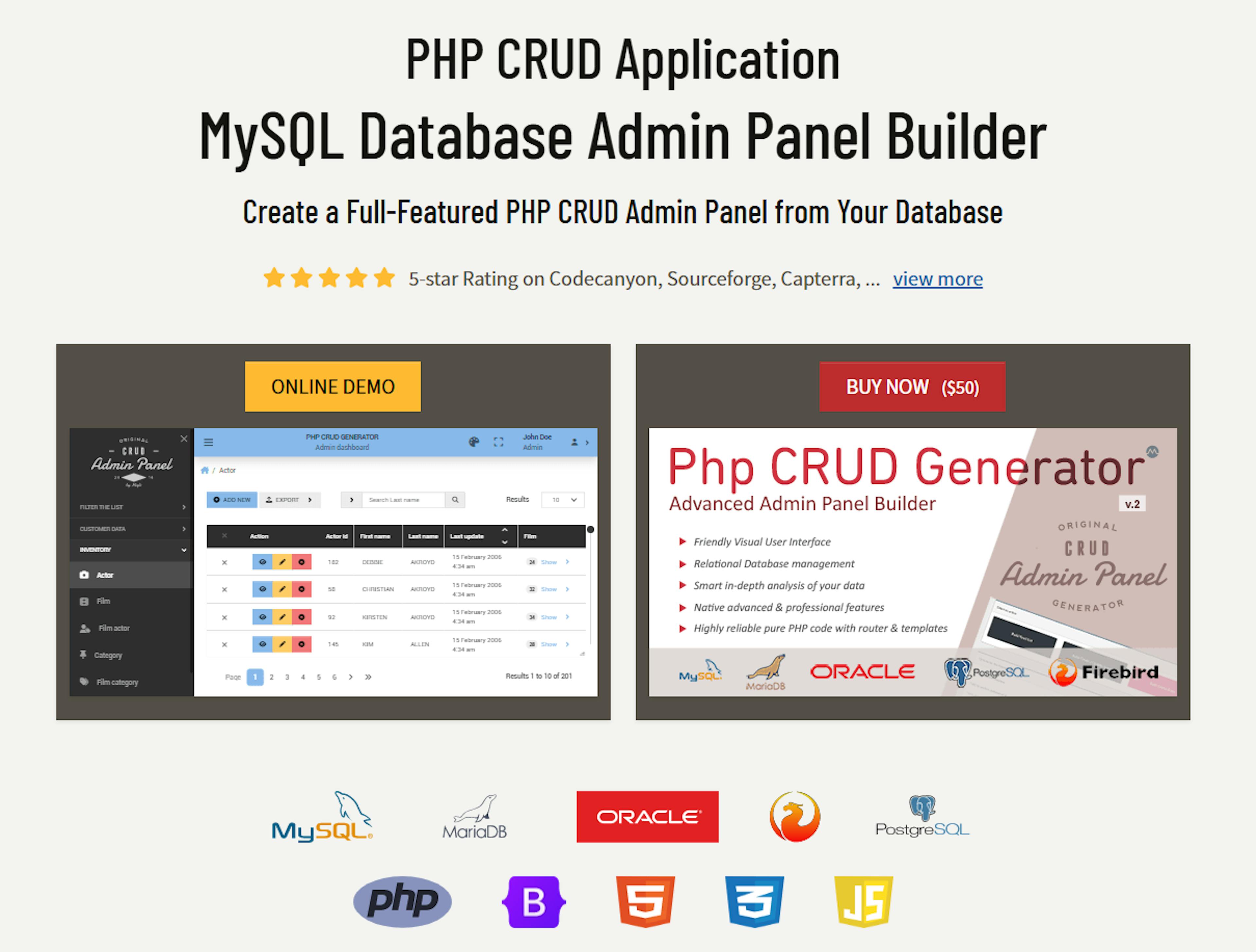 PHP CRUD Generator – Instantly Build Admin Panels from Your Database