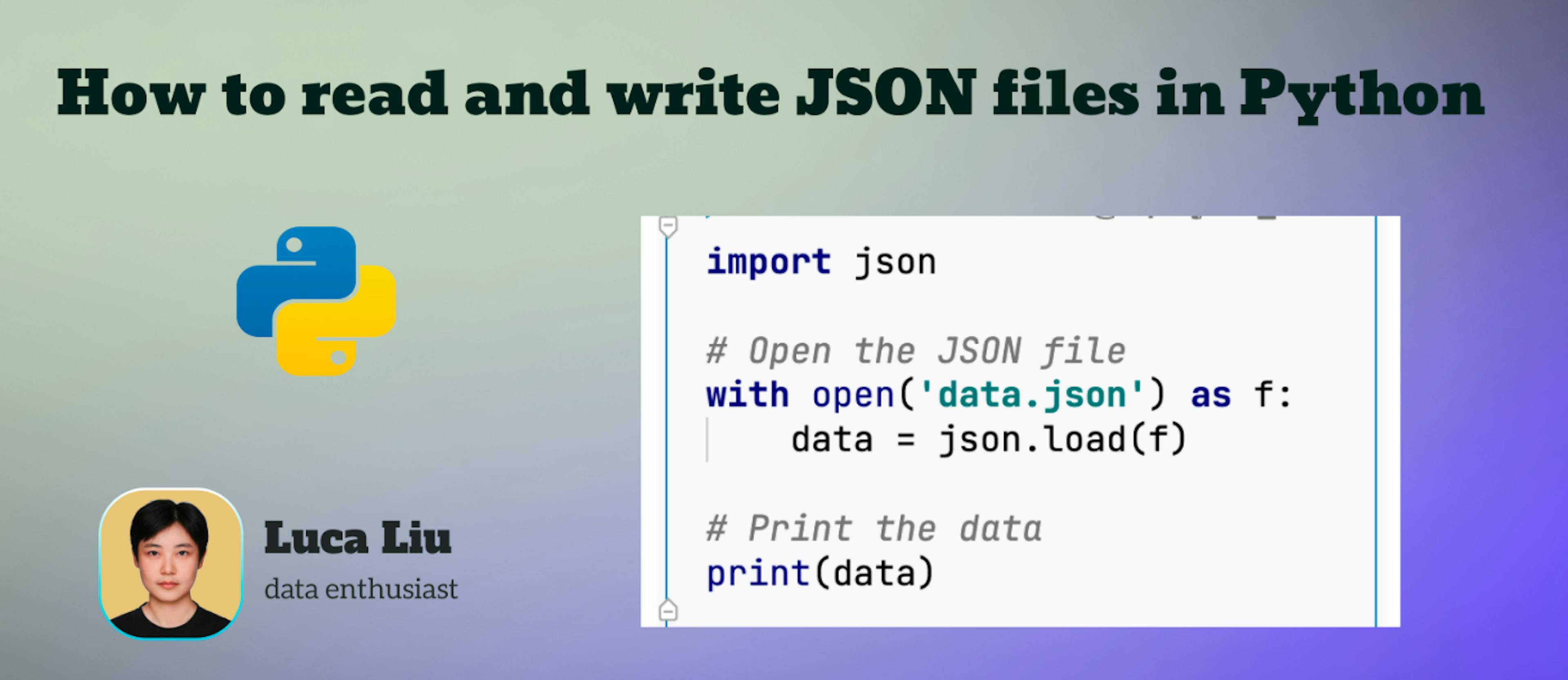 How to read and write JSON files in Python